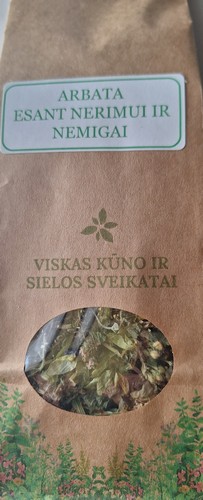 vaistažolių arbata esant nerimui ir nemigai su apynio spurgais 70 gr